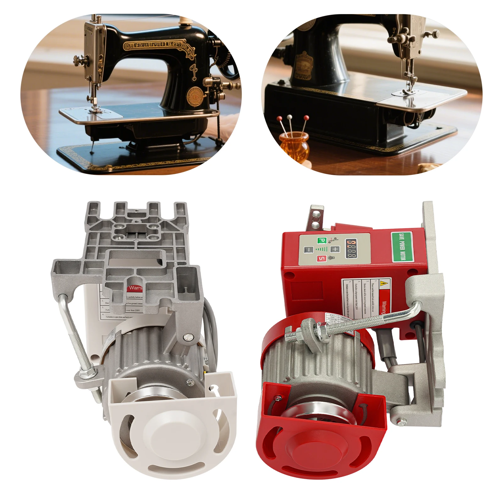 550 W industrieller bürstenloser Servomotor, Nähmaschinenmotor, energiesparend, AC 220 V, 3/5 PS, 200–6000 U/min, mit Riemenabdeckung, Geschwindigkeitsanzeige – Detail 7