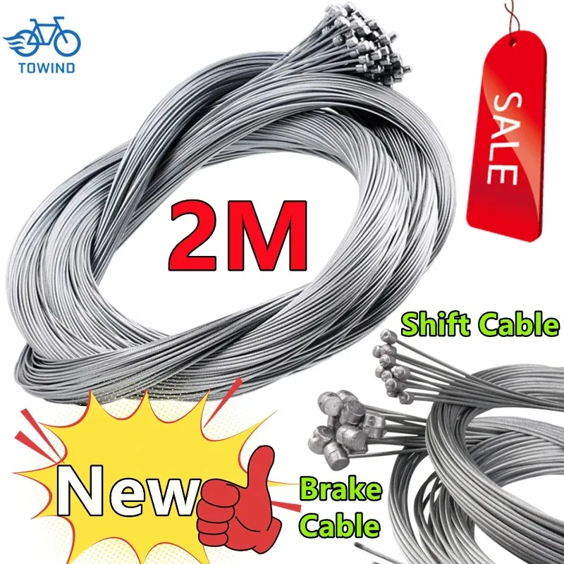 10/5/3/1PC 2M MTB Bicycle Brake Line Speed Cable Fixed Gear Shifter Brake Wire Set Core Inner Wire for MTB Road Bike