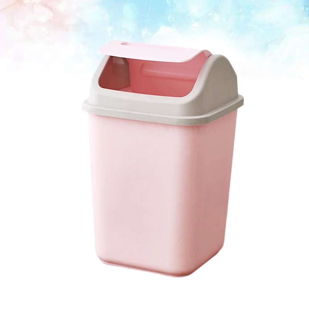 Mini Pattumiera In Plastica Rosa Con Coperchio | 14,5 X 16,4 Cm | Piccolo Secchio Per Rifiuti Per Camera, Ufficio, Scrivania, Bagno - 5