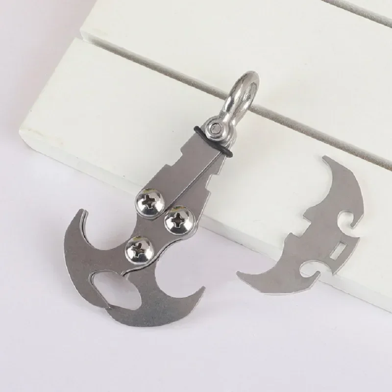 Folding Gravity Grab Hook Outdoor Rock Climbing Rescue Claw Survival Mountaineering Hook Tool Multifunctional Stainless Steel