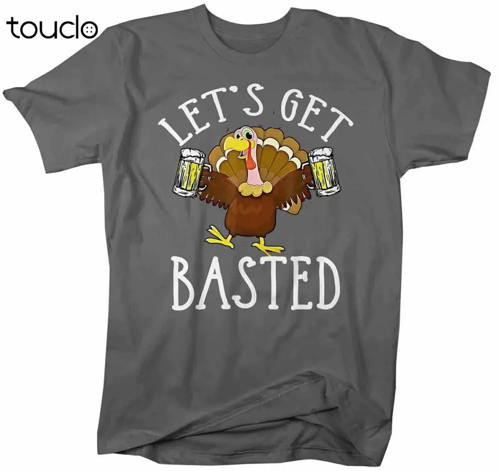 Nuova Maglietta Divertente Del Ringraziamento Da Uomo Let'S Get Basted Turkey Shirts Graphic Tee Vint Unisex S-5Xl Xs-5Xl Regalo Personalizzato