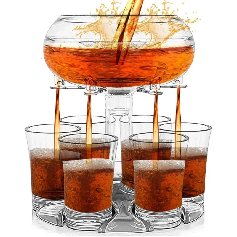 6 Shot Acrylic Dispenser Cocktail Red Wine Transparent Diverter Mixing Set Ba Family Gathering Wine Set Game