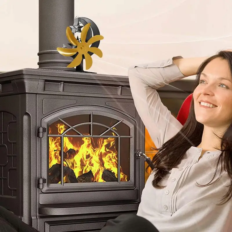 Heat Powered Stove Fan 7 Blades Fireplace Fan With Designed Silent  Operation Non-Electric Stove Fan For Wood Burning Stove