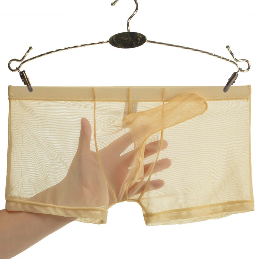 

Sexy Men Underwear Transparent Ultra-thin See Through Boxer Briefs Mesh Panties