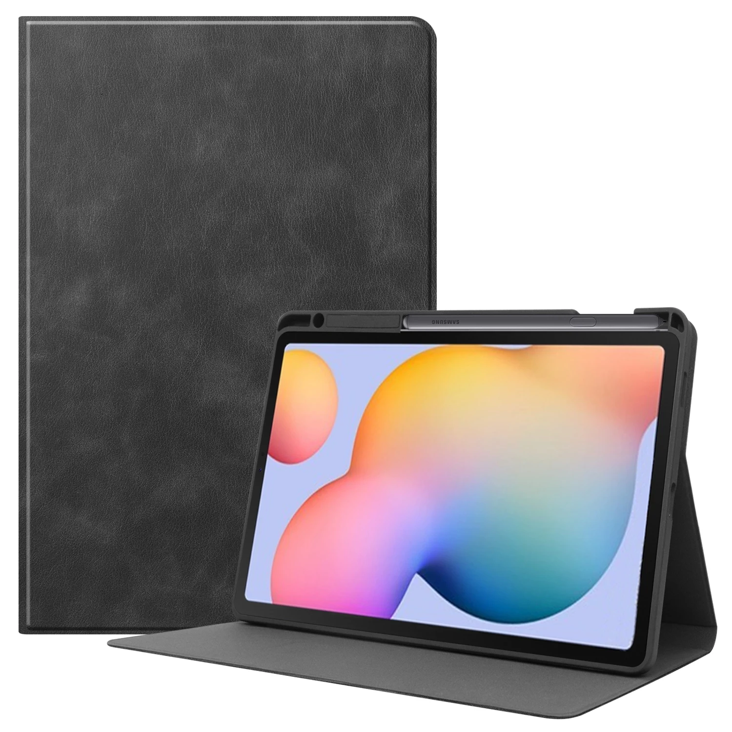 Premium Leather Tablet Case with Pencil Holder and Auto Sleep/Wake Feature
