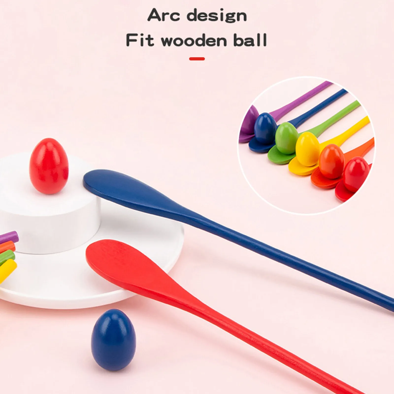 6 Players Carnival Game Egg And Spoon Relay Game For Kids & Adults Holiday Outdoor Yard Easter Egg Hunt For Kids 2