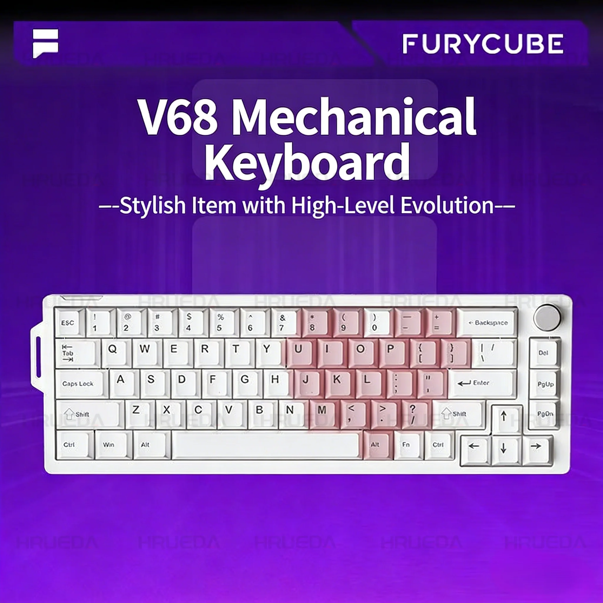 FURYCUBE V68 고급형 기계식 키보드 68키 RGB 유선 음악 리듬 E-스포츠 게이밍 키보드 PC 액세서리