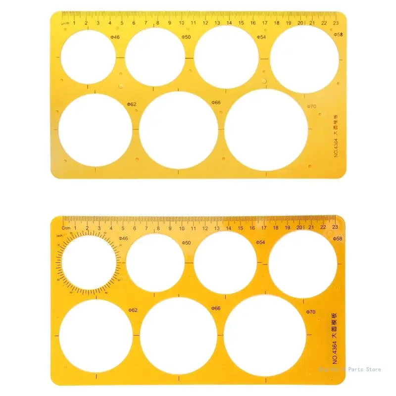 

M17F K Resin Round Geometric Template Ruler Stencil Drawing Measuring Tool Students