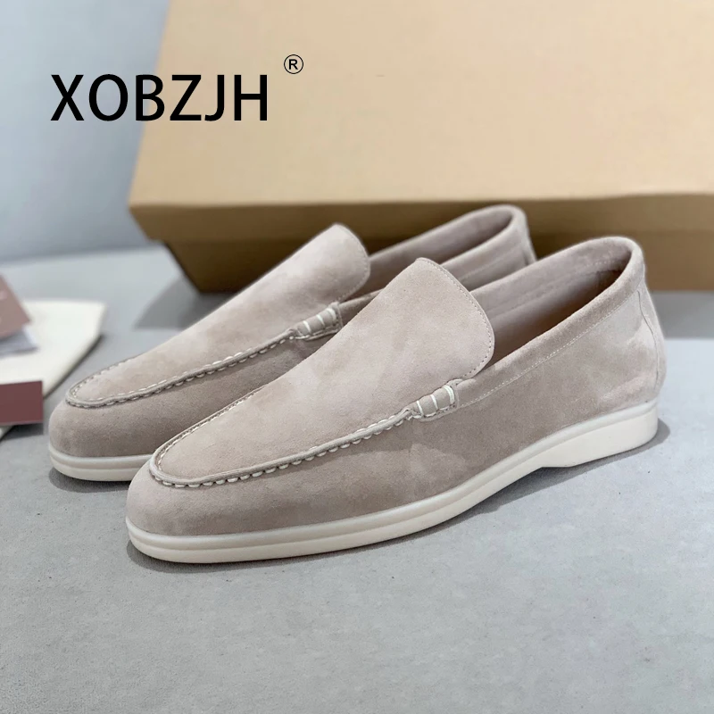 

Loafers Luxury Mocasines Shoes For Women 2023 Designer Sneakers Brown Suede Leather Flats Woman Brand High Quality Blue Shoes