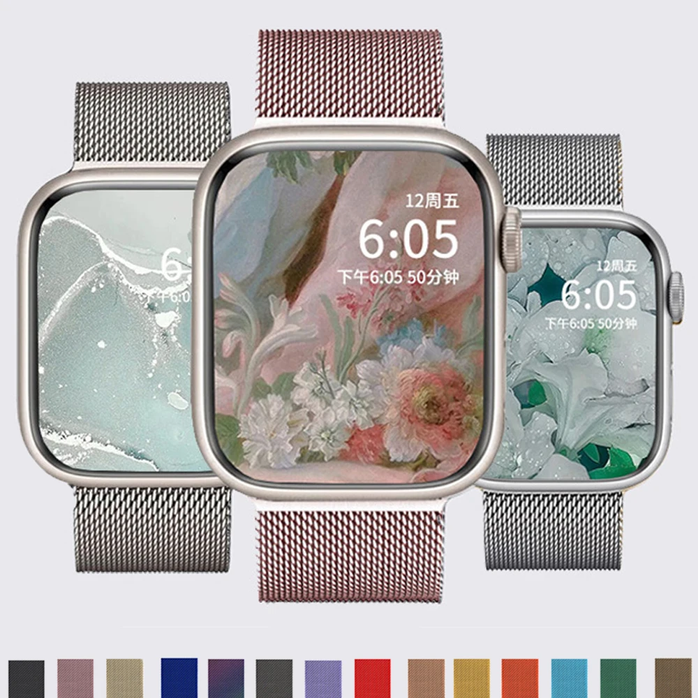 애플 워치용 마그네틱 금속 팔찌, 울트라 2 밴드 49mm 45mm 44mm 스트랩, iWatch 시리즈 9 8 7 6 5 4 3 se 41mm 40mm 38mm