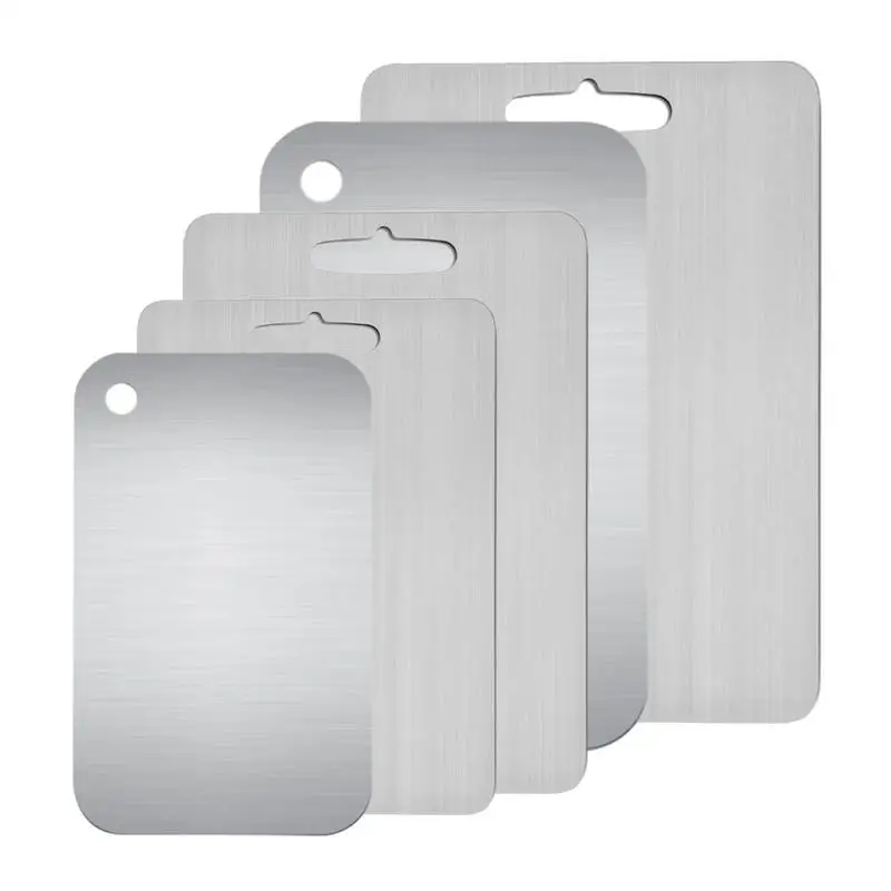 hot sale Kitchen Titanium Cutting Boards For 304 Stainless Steel Thickened Double-Sided Food Grade Portable Fruit Meat Chopping