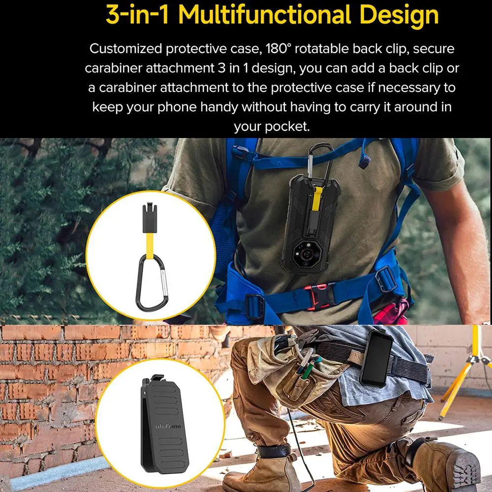 Back Clip Phone Case For Ulefone Armor X32 / X32 Pro Ulefone Back Clip Phone Case with Carabiner