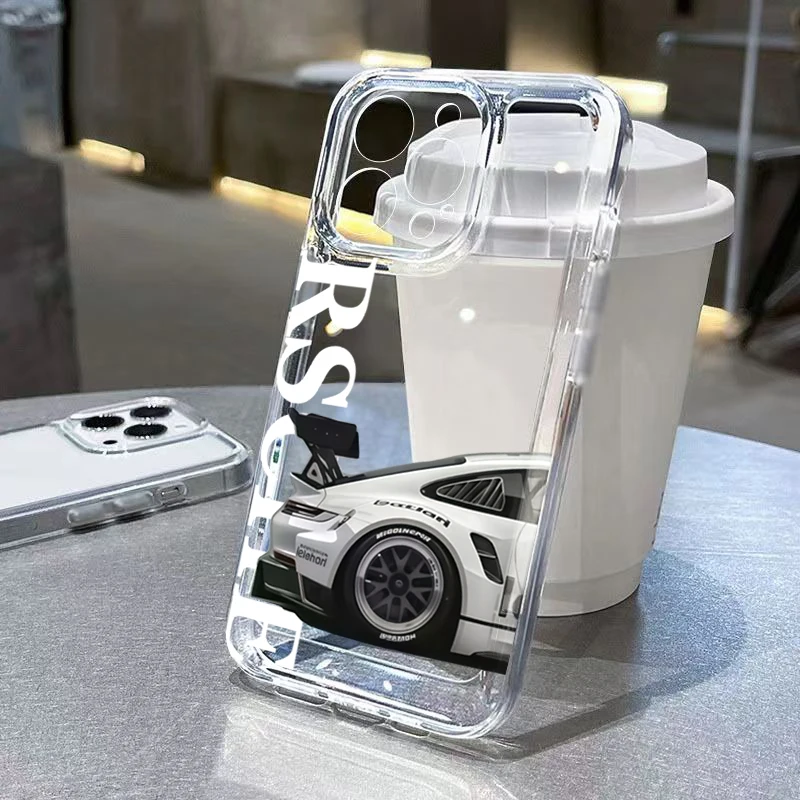 Sleek Sports Car Design Phone Case - Clear TPU Back Cover