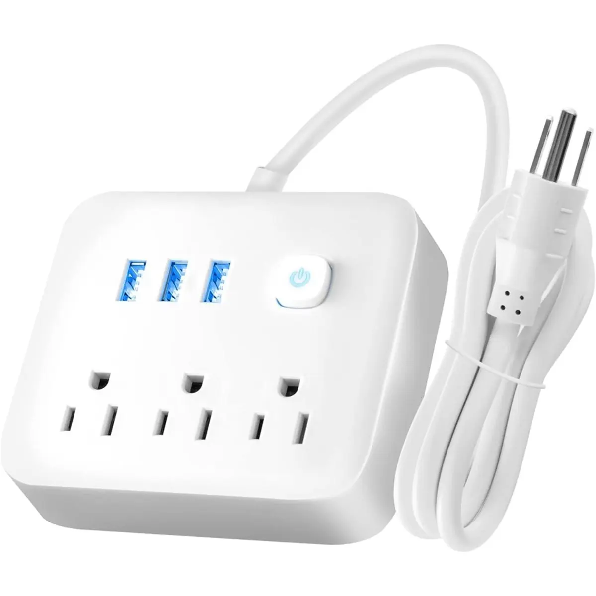 《공장 직판》USB 포트가 있는 멀티탭, 여행용 멀티탭, 1.2M 서지 보호기 데스크탑 충전 스테이션 소형 휴대용 확장기