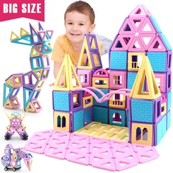 Ensemble de Construction magnétique de grande taille, blocs de Construction de modèle, bricolage, briques magnétiques, Kit de carreaux éducatifs, jouets pour enfants, cadeau 