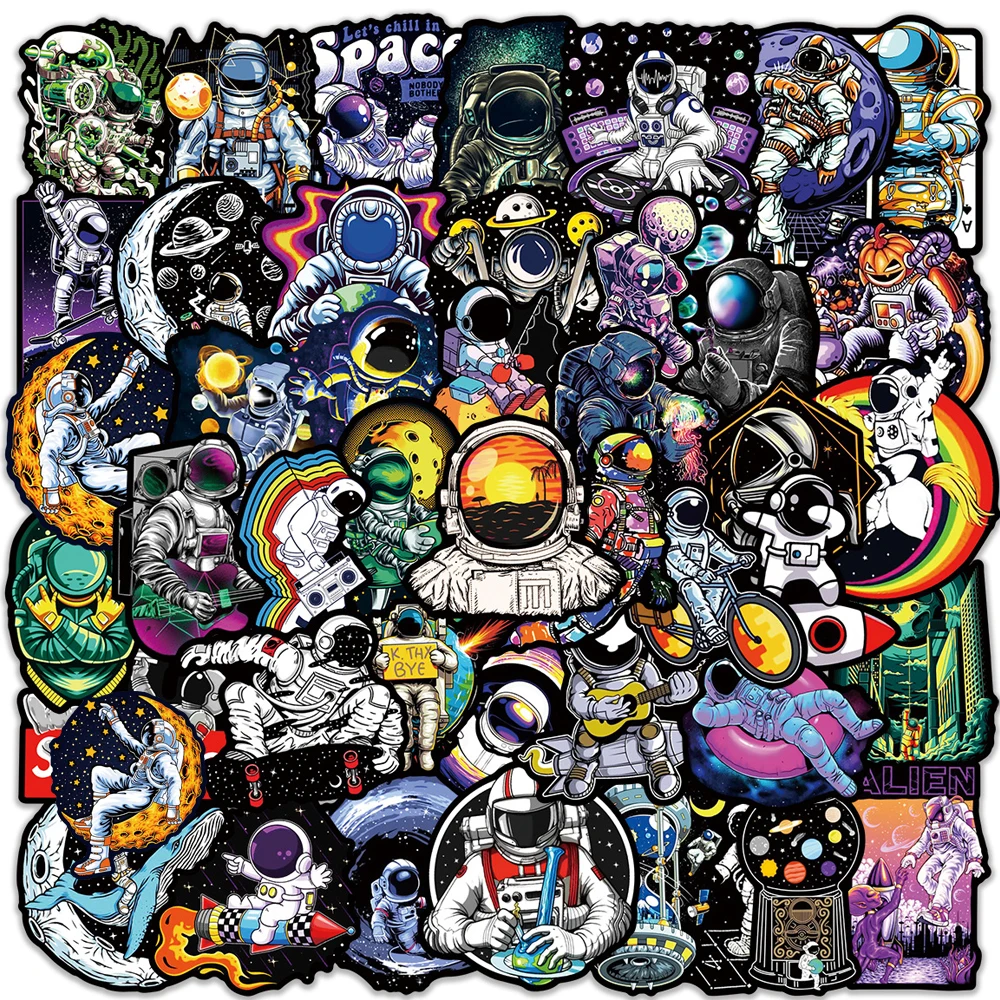 10/30/50PCS Outer Space Astronaut Stickers Aesthetic Cartoon Decal DIY Skateboard Motorcycle Luggage Waterproof Cool Sticker Toy