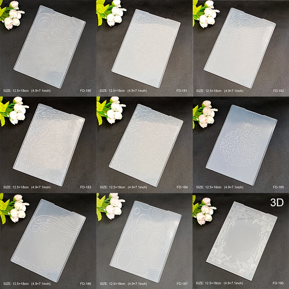 Description Picture 2 of itemNEW Classical /3D Embossing Folder Transparent Embossing Plastic Plates Design For DIY Paper Cutting Dies Scrapbooking Figure