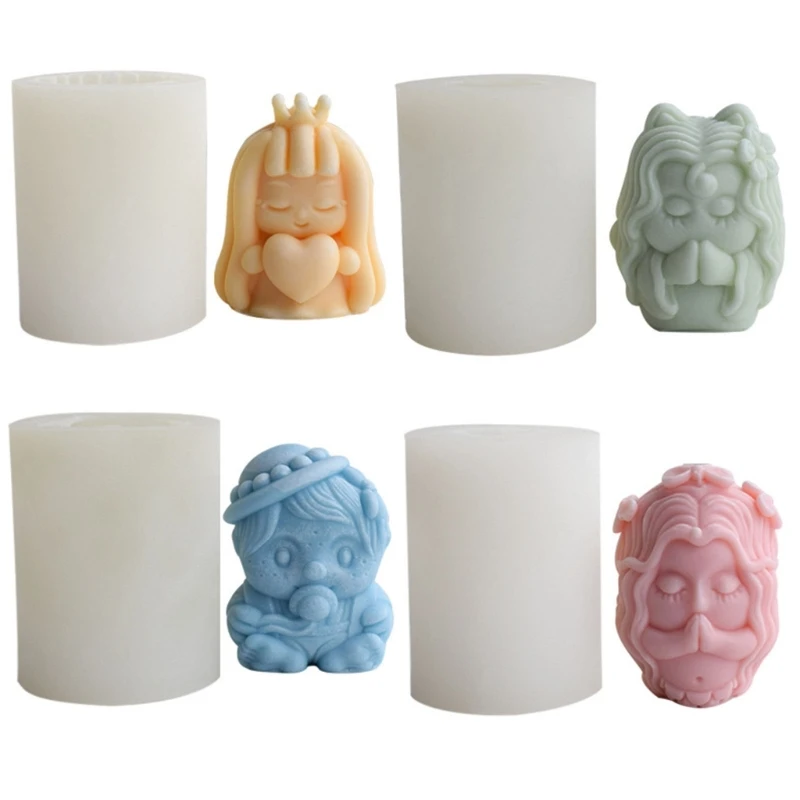 

Silicone Resin Candle Mold Mermaids Foxes Girl Soap Mold Cake Chocolate Mold