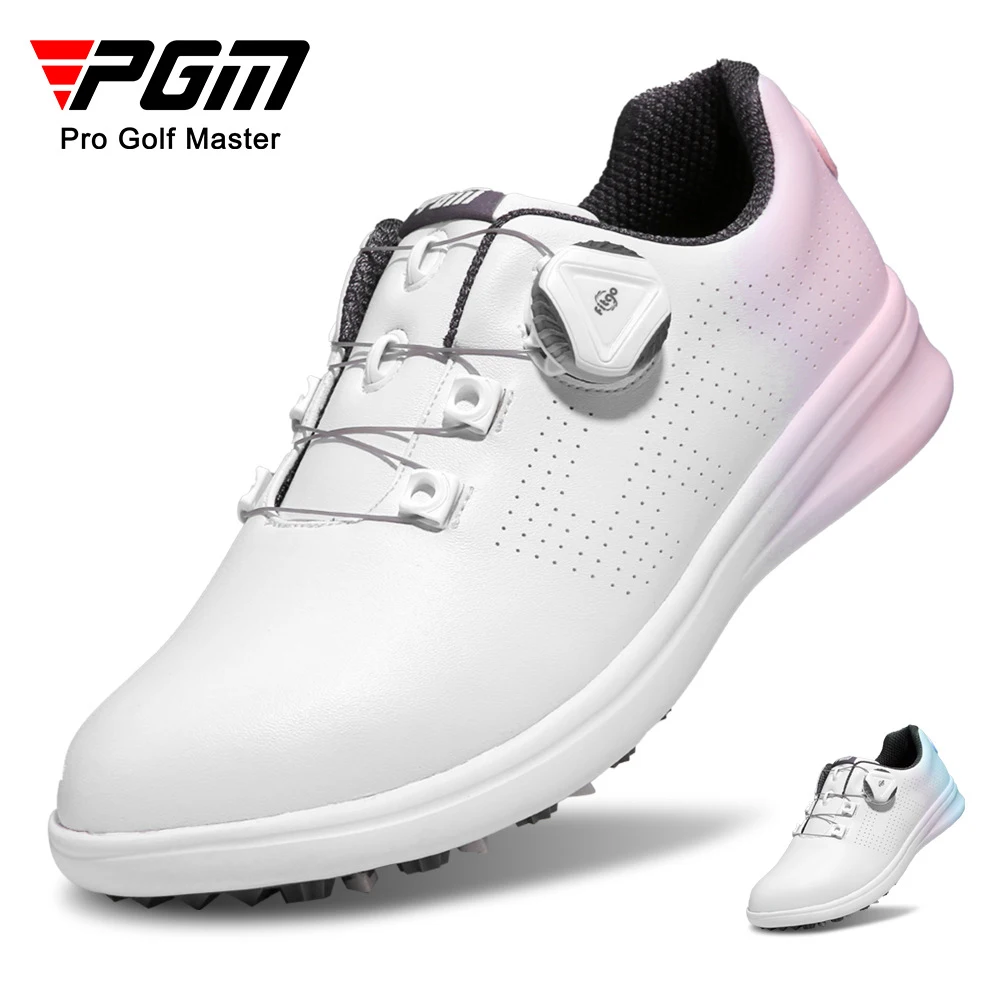 pgm-golf-shoes-for-woman-waterproof-gradient-design-sports-shoes-lady-breathable-golf-sneakers-anti-slip-microfiber-leather-shoe