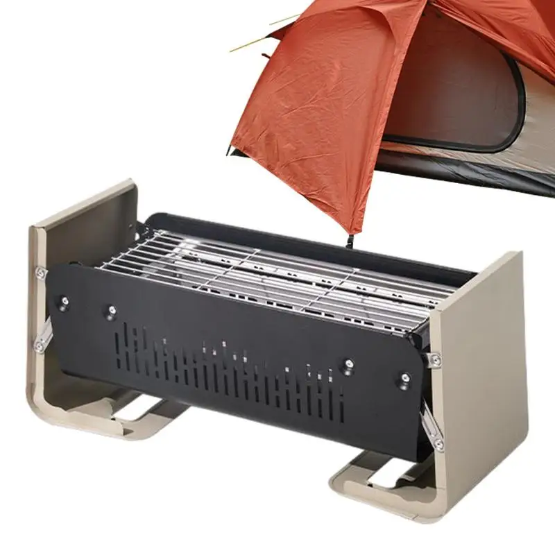 

Camping Grill Barbecue Grill Small Desk Tabletop Outdoor Small Charcoal Grill For Backyard Camping Boat Instant Foldable & Easy