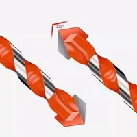 Jeu de forets à percussion en carbure, outils de forage multifonctionnels pour trous triangulaires 3-12mm pour le perçage de carreaux de verre, de céramique, de béton et de briques 2