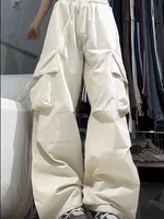 New Women Y2K Cargo Pants Fashion Casual High Waist Big Pockets Hip Hop Trousers Female Streetwear Drawstring Baggy Sweatpants - Image 3