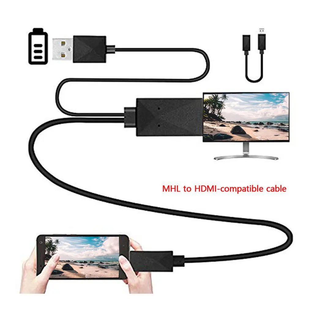 MHL 11Pin Micro USB to HDMI 1080P HD TV Cable Adapter For Android Samsung  Phone