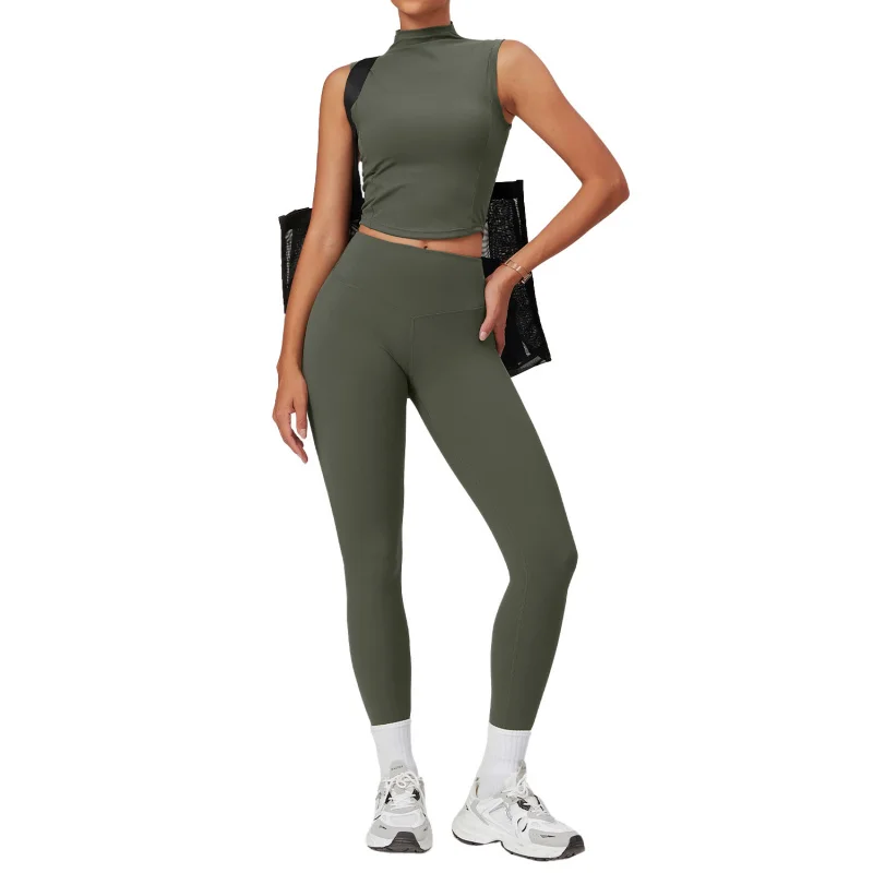 ZC-Brushed Tight Yoga Suit Women's Slimming Beauty Back Exercise Suit Casual Fitness Yoga Wear8661