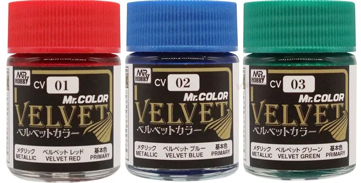 Mr HOBBY CV01-03 Mr.COLOR Solvent Based Velvet Metallic Paint 18ML