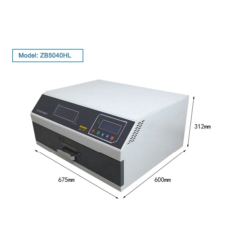 

ZB5040HL-500x400MM High Performance Reflux Furnace, 700W Infrared SMT Soldering Machine