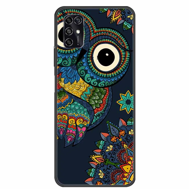 Black Silicon TPU Soft Phone Cover with Cartoon Design