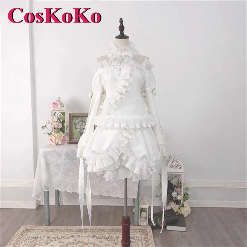 

CosKoKo [Customized] Kirakishou Cosplay Anime Rozen Maiden Costume Gorgeous Sweet White Formal Dress Party Role Play Clothing