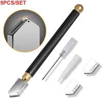5PCS/SET Diamond Glass Cutter Professional Glass Bottle Tile Mirror Cutting Tools Oil Feed Diamond Cutter For 2-20mm Thick Glass 1