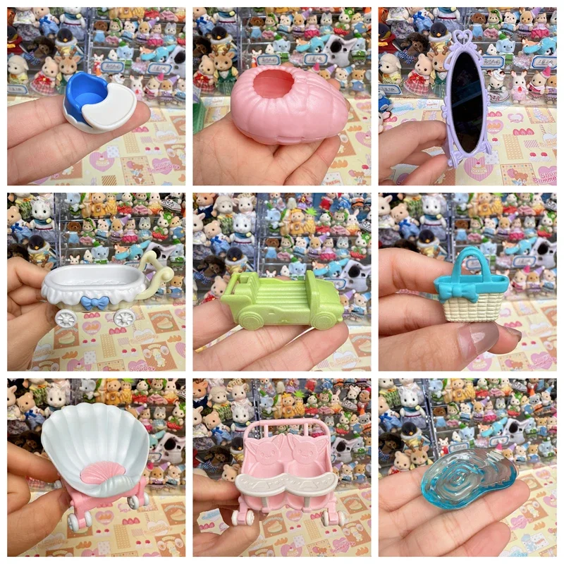 Sylvanian Families Ternurines Ternuries Figures Toys for Children Cute Calico Critters Anime Baby Cart Dim Sum Accessories Girl,animal toy set