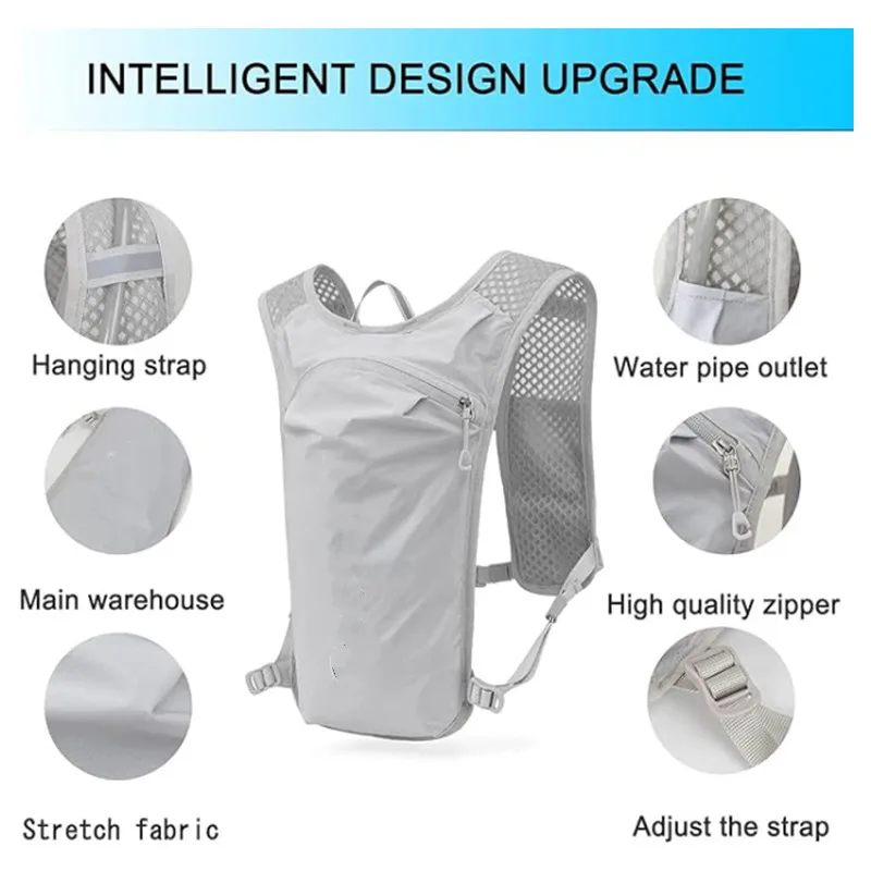 Comfortable and Breathable Backpack for Biking & Running Waterproof Reflective Off Road Marathon Sport Vest with Phone Pocket