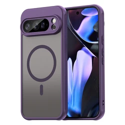 Luxury Matte Transparent Magnetic Wireless Charging Phone Case Cover - Google Pixel 10a (PURPLE)