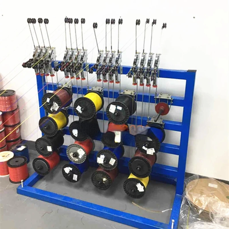

Automatic terminal machine, wire bundle machine, pay-off frame, vertical tension, 8 inch disc, 200 reels, 300 reels, textile