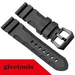 Premium - Grade Silicone Watch Strap - Durable Rubber Band, 22mm 24mm Options - 24mm (Black Black)