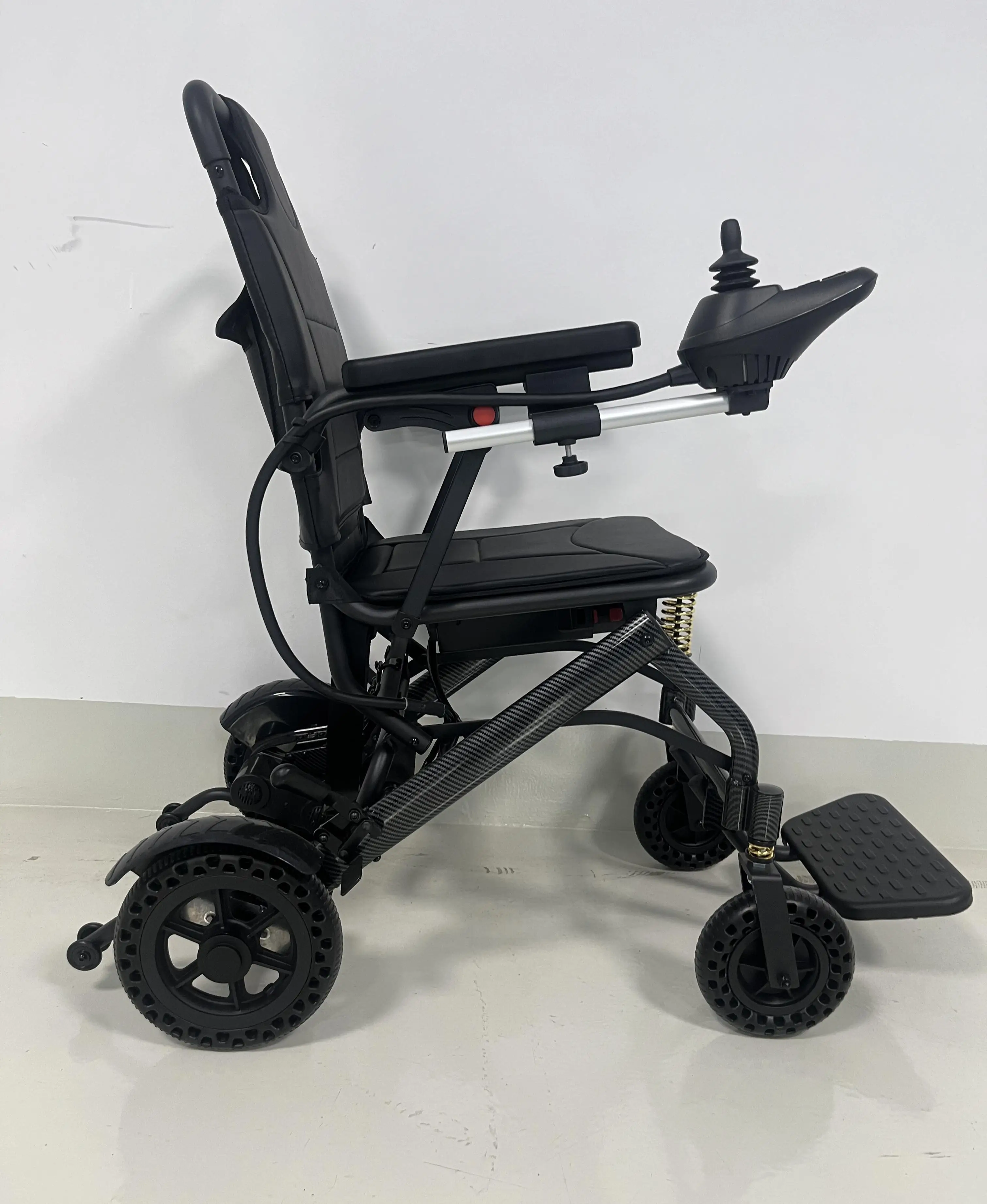 Electric Wheelchair Aluminum Lightweight Foldable Wireless Remote Control Brushless Motor Carbon Transfer Shock-absorbing 16.5KG