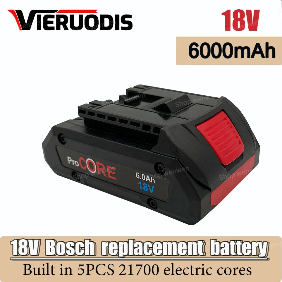 Per Bosch 18V 6.0Ah Batteria Di Ricambio Procore Per Bosch Professional System Cordless Tools Bat609 Bat618 Gba18V80 21700 Cell