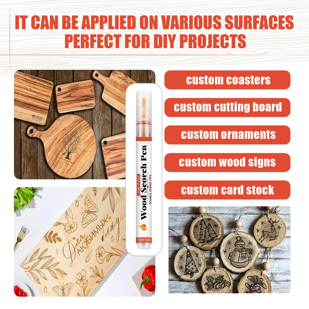 20-1pc Wood Burning Pen Non-Toxic Wood Scorch Pen Chemical Woodburning Tool Safe Burning Marker for Arts and Crafts wood burning pen