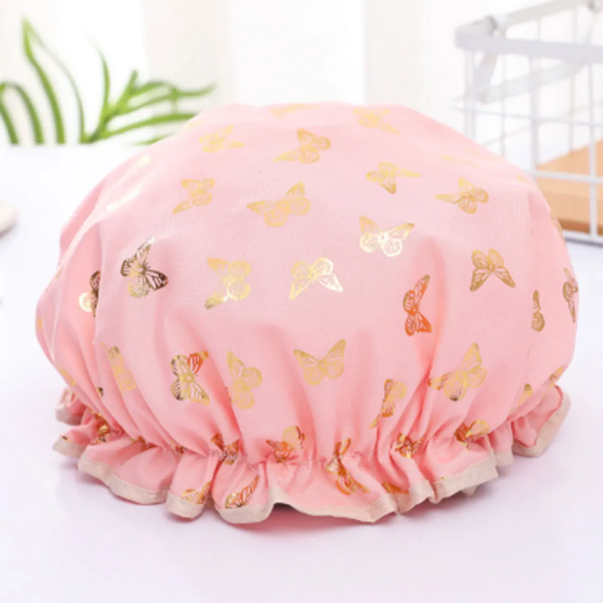 Ladies Hair Cap Hat Supplies Bathroom Double Layer Shower Waterproof Thick Cover Accessories 1pcs disposable shower cap waterproof shower cap shower cap disposable hair cap
