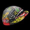 HIZOKU Cycling Caps Sawtooth Shark Floral Print Bike Hat One Size Fits Most 2