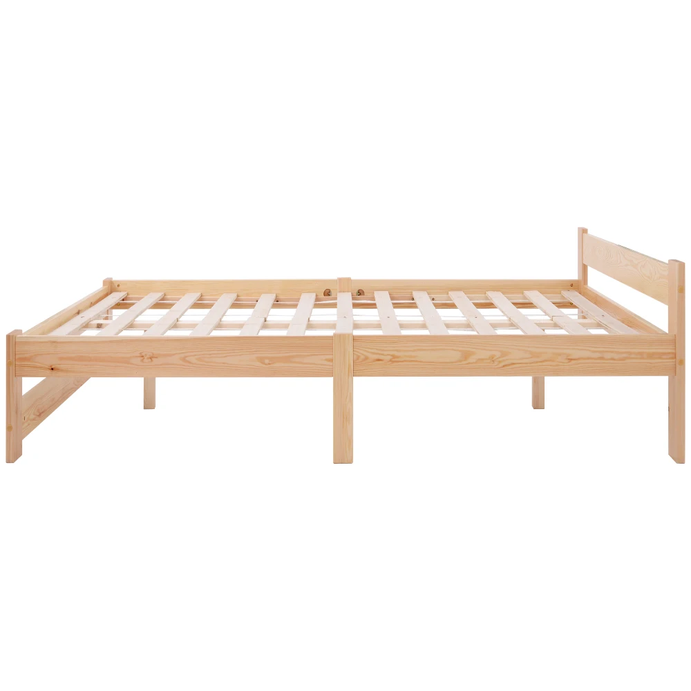 PINGGO Massivholzbett Futon Naturholzbett mit Kopfteil und Schiefer Naturfreundliches Massivholzbett für Komfort ohne Matratze – Detail 39