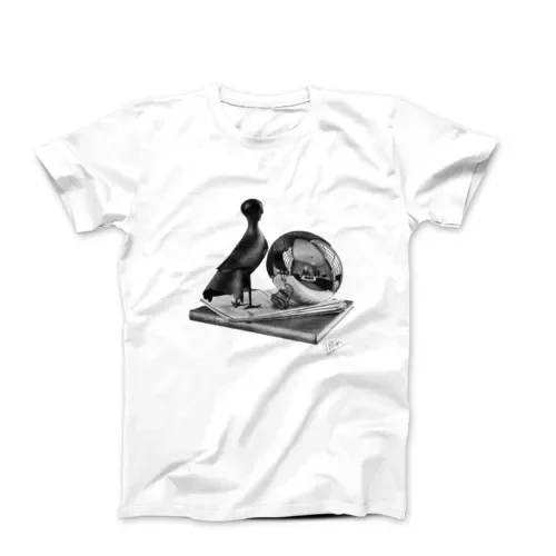 M C Escher Still Life Con Specchio Sferico 1934 Art T Shirt Maniche Lunghe O Corte