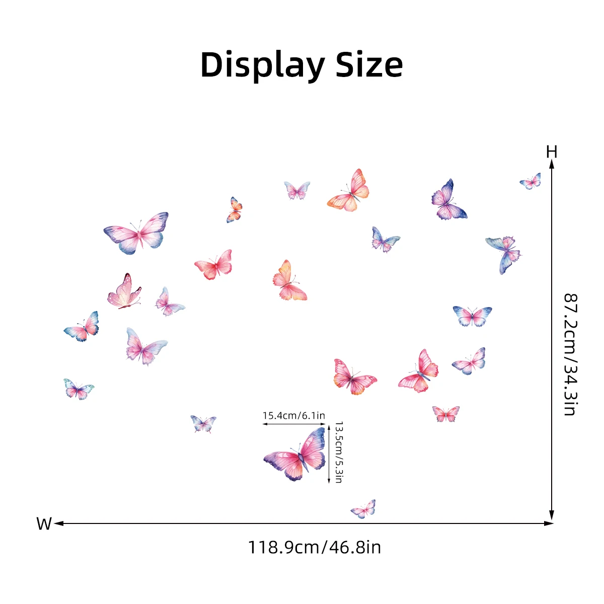 Wall Stickers 1Pc Colorful Butterflies Wall Stickers for Children Room Girls Room Decoration Living Decor for House Bedroom Wall Decals