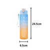 700ml High Temperature Resistant Plastic Sports Cup Rainbow Frosted Progressive Color Water Bottle with Graduated Straw YDSH01 2