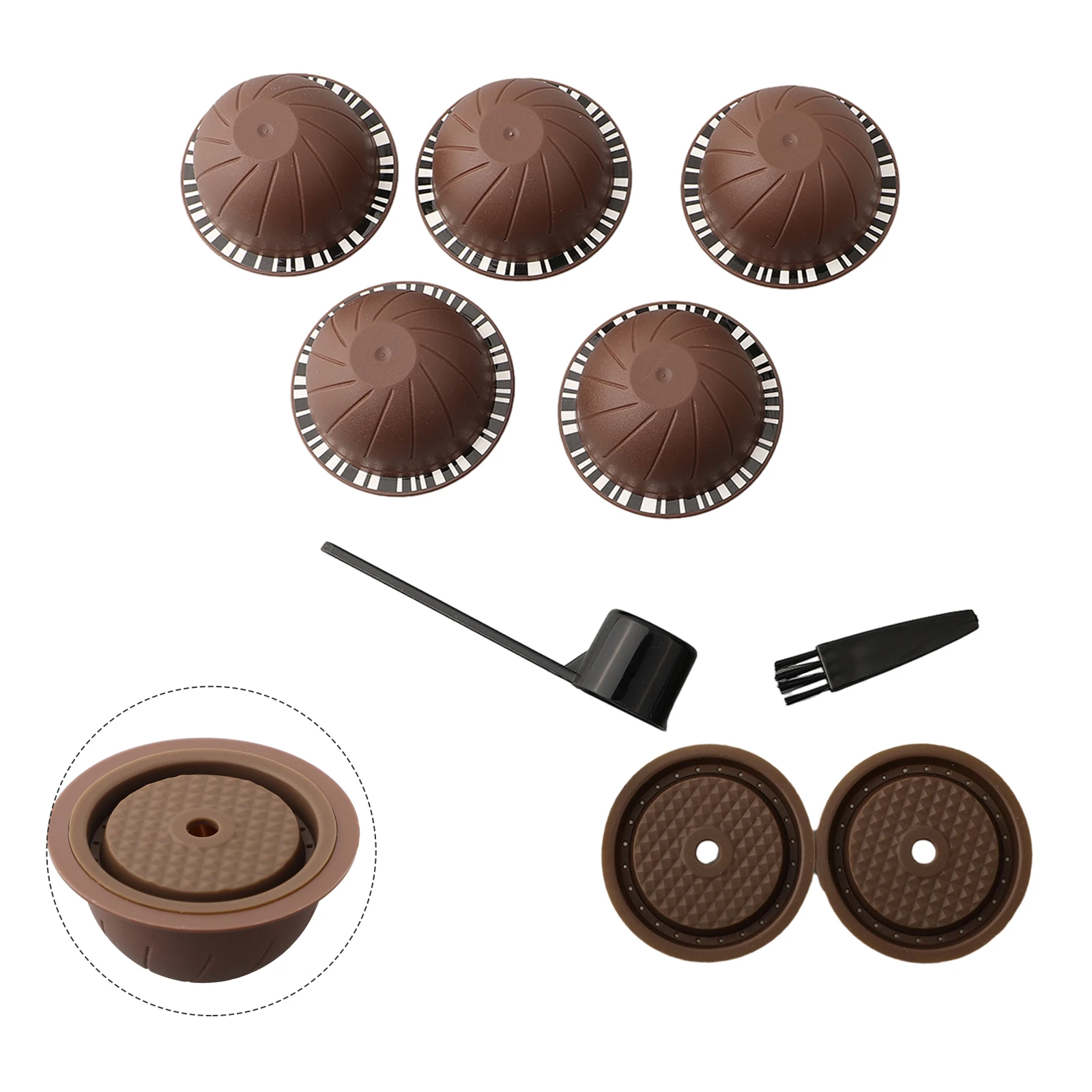 

5Pcs Reusable Capsule Pods Silicone Cover Lids To Refilled Capsules For Vertuo Line Coffee Lids Capsules