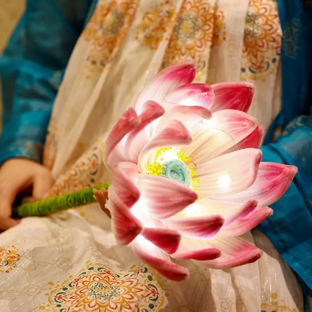 Handgefertigtes DIY-Materialpaket für gedrehte Lotusblumen-Laterne mit LED-Licht – Traditionelle chinesische Leuchtlaterne – Detail 9