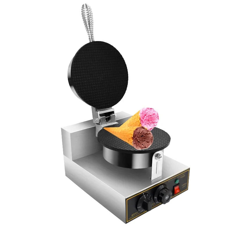 Electric Ice Cream Cone Maker Non-Stick Waffle Cone Baking Machine 21cm Egg Roll Maker Irons Crepe